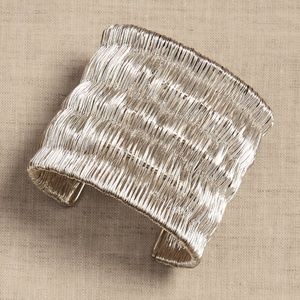 Banana Republic Textured Silver Cuff Bracelet